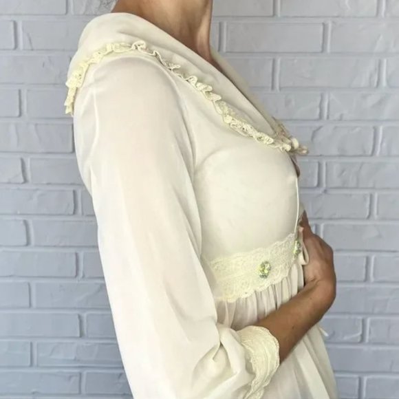 Vintage Union Made in USA Long Dressing Gown Nylon Size XXS/XS - Picture 2 of 14